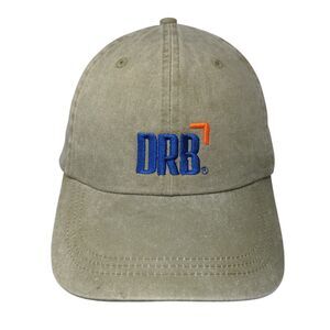 DRB Slideback Hat Tan OSFA Adjustable Embroidered Vent Holes 6 Panel HG